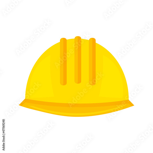 Yellow construction helmet icon on white background