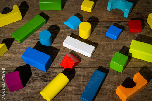 Colorful wooden block perfect for background.