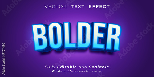 Bolder Text effect, Editable three dimension text style