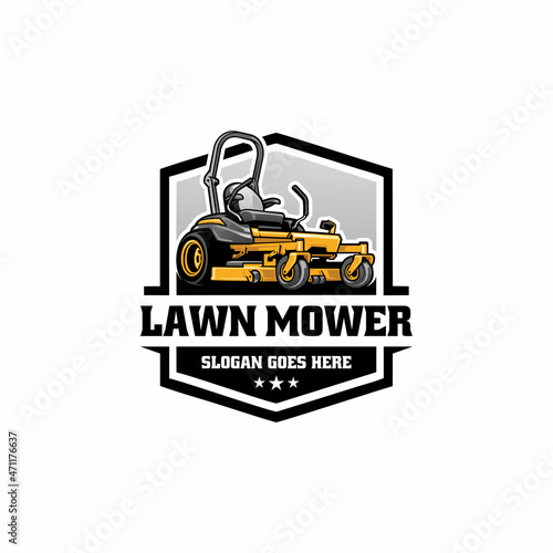 lawn mower - lawn care isolated logo vector 