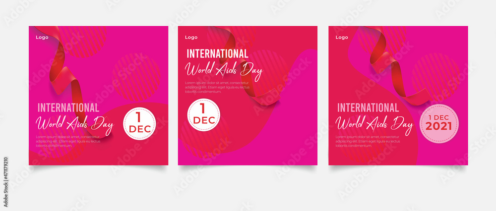 Naklejka premium Worlds aids day for social media post or banner template
