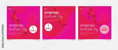 Worlds aids day for social media post or banner template