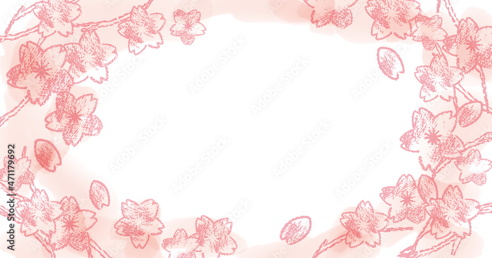手描き　桜のスケッチ