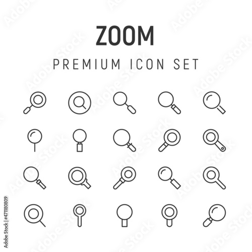 Simple line set of zoom icons.