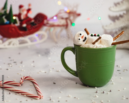 Hoy Chocolate with snowman marshmallow