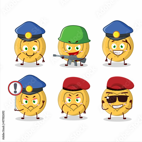A dedicated Police officer of dalgona candy love mascot design style