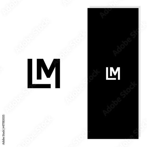 LM monogram, lettering flat icon logo simple
