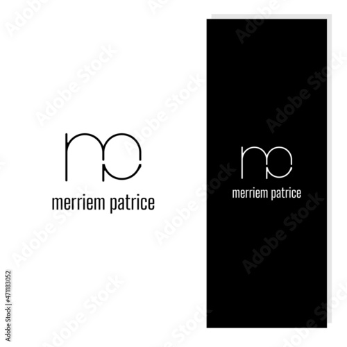 MP minimalist monogram simple flat logo icon, unique concept, lettering, typography