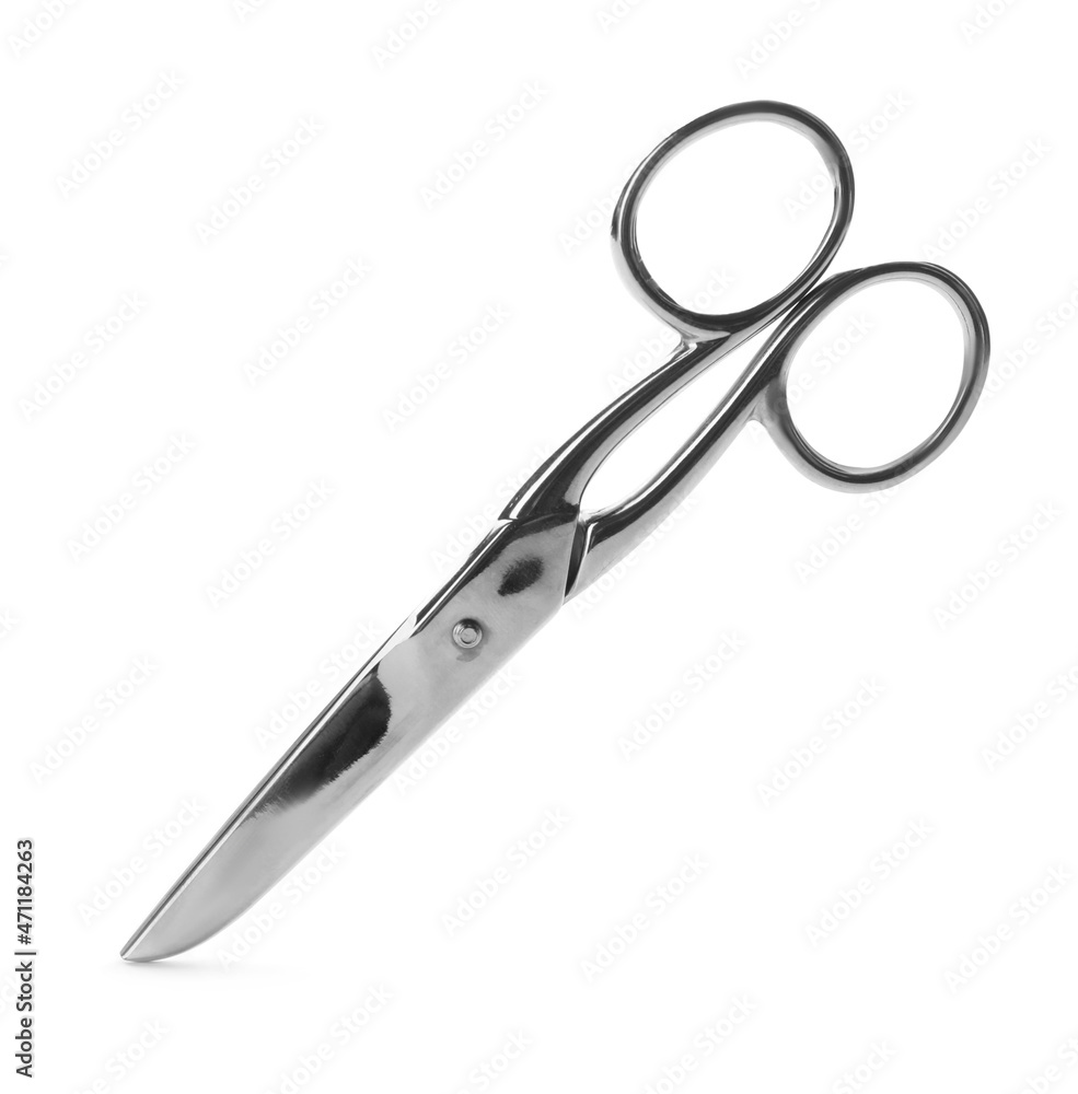 Medical scissors isolated on white. First aid item Medical scissors isolated on white. First aid item
