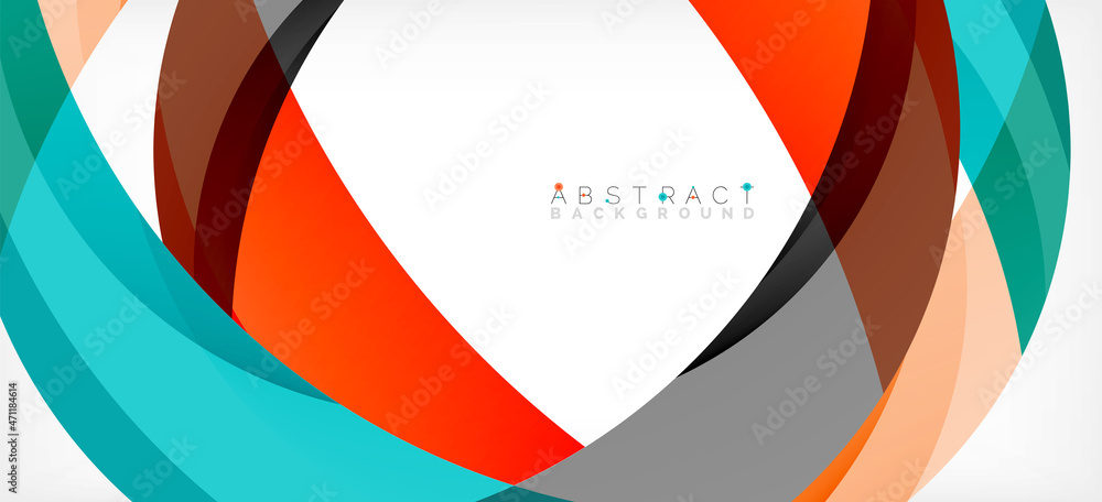 Geometric abstract background. Circle created with overlapping color shapes. Vector Illustration For Wallpaper, Banner, Background, Landing Page Geometric abstract background. Circle created with overlapping color shapes. Vector Illustration For Wallpaper, Banner, Background, Landing Page