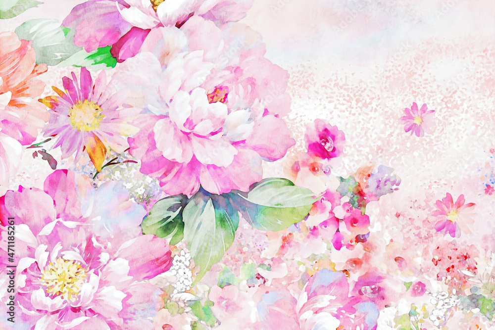 Beautiful watercolor rose flower bouquet illustration Beautiful watercolor rose flower bouquet illustration