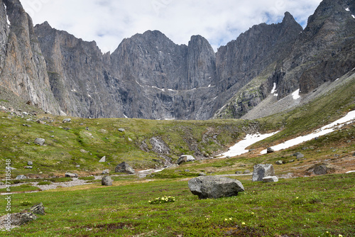 
A beautiful mountain lake against the background of the Kodar mountains. Trans-Baikal Territory, Kodar National Park. 
 photo