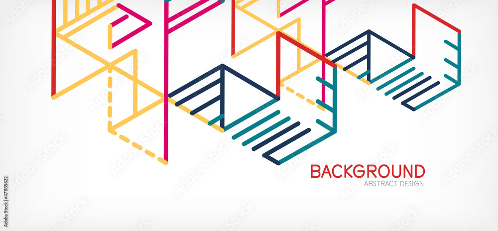 Abstract background. Color lines on white background. Linear abstract composition. Techno or business concept for wallpaper, banner, background, landing page Abstract background. Color lines on white background. Linear abstract composition. Techno or business concept for wallpaper, banner, background, landing page