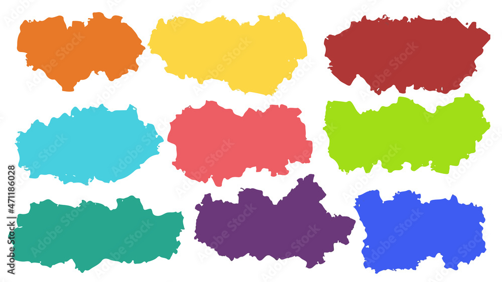 Set of colorful brush. colorful splash banner. vector.