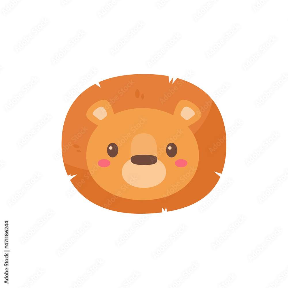 Wild animal cartoons. cute lion king vector elements for children Wild animal cartoons. cute lion king vector elements for children