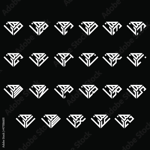 BLA to BLZ letter logo creative design, Multiple triple letter logo design