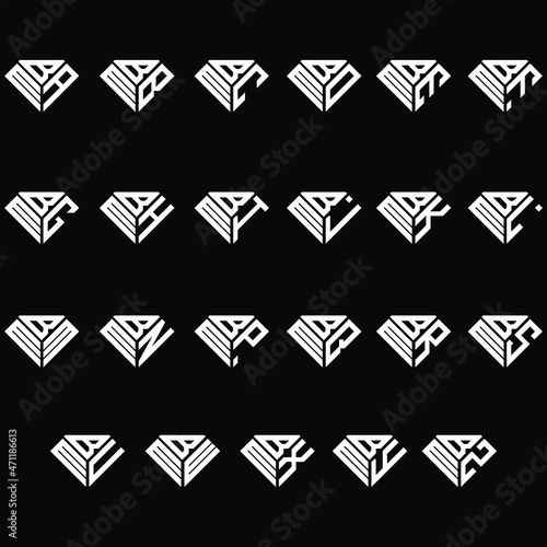 BMA to BMZ letter logo creative design, Multiple triple letter logo design