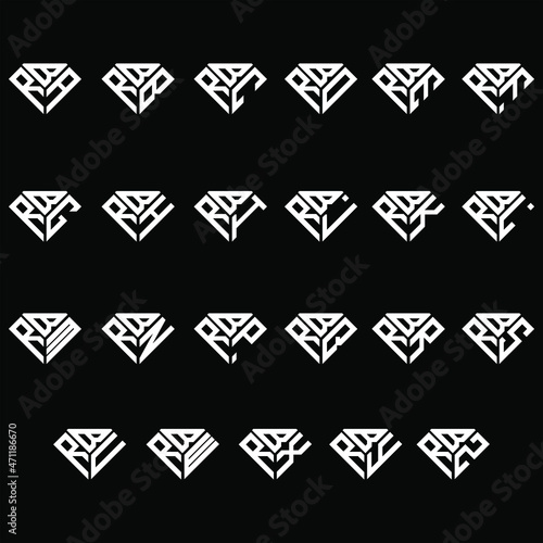 BRA to BRZ letter logo creative design, Multiple triple letter logo design