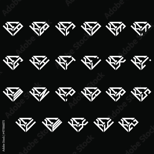 CKA to CKZ letter logo creative design, Multiple triple letter logo design