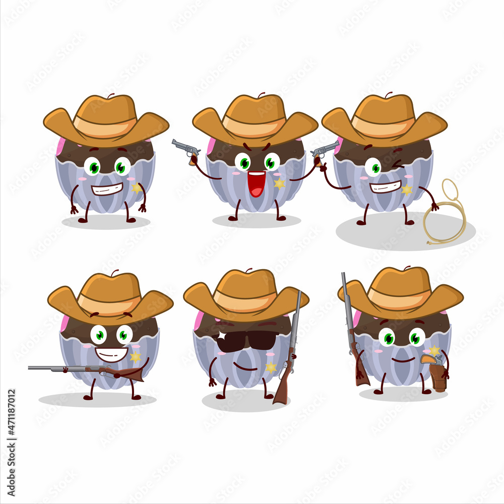 Cool cowboy brigadeiro chocolate candy cartoon character with a cute hat Cool cowboy brigadeiro chocolate candy cartoon character with a cute hat