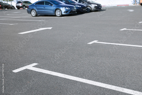 Car parking lot with white marking outdoors © New Africa