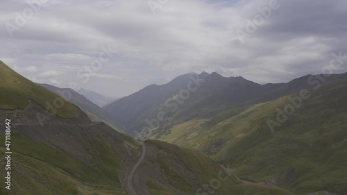 Aerial, Mountains At The Datvisjvarisghele Trail, Georgia photo