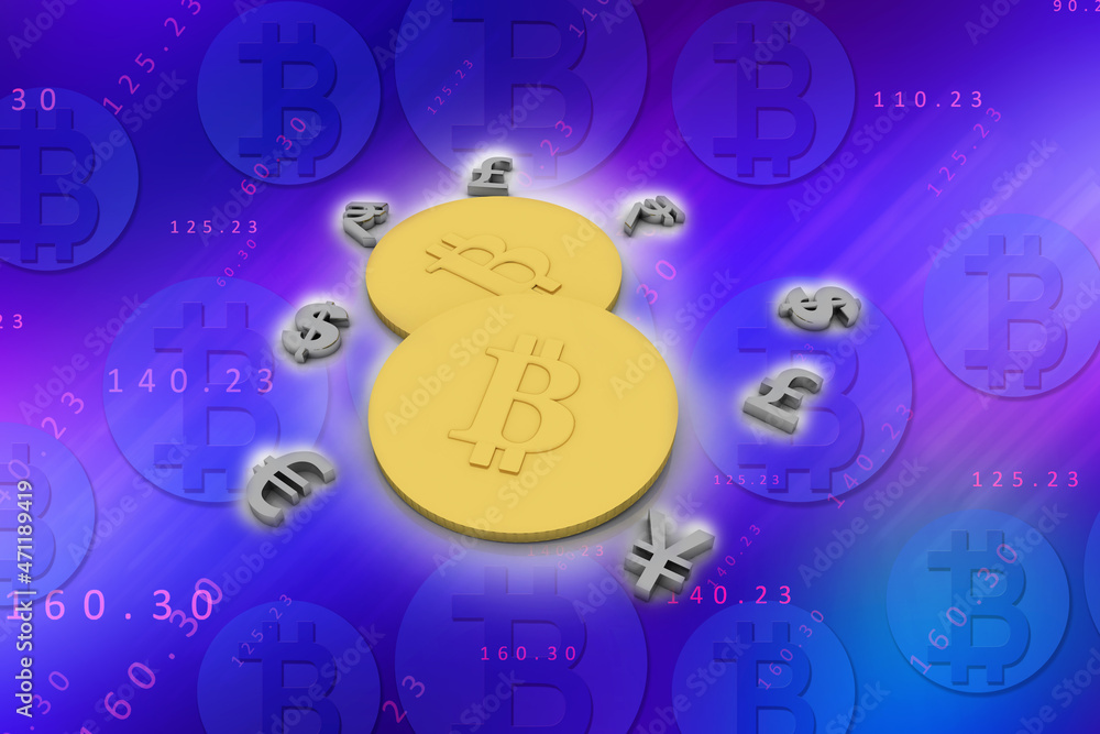 Fototapeta premium 3d rendering bitcoin sign currency