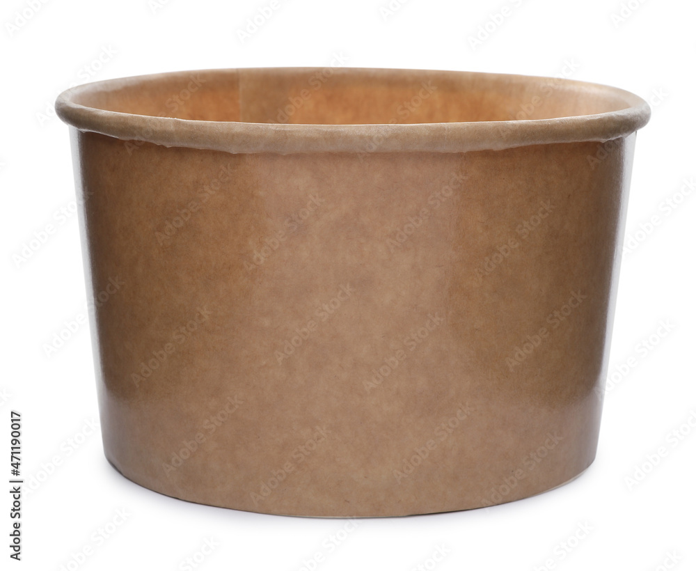 Empty paper bowl isolated on white. Container for food Empty paper bowl isolated on white. Container for food