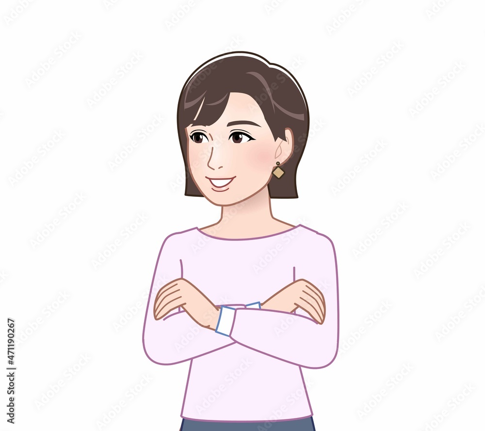 ピンクの長袖を着た女性
