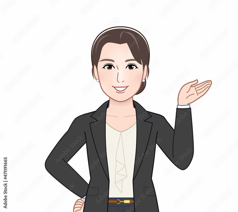 カジュアルスーツの女性 カジュアルスーツの女性