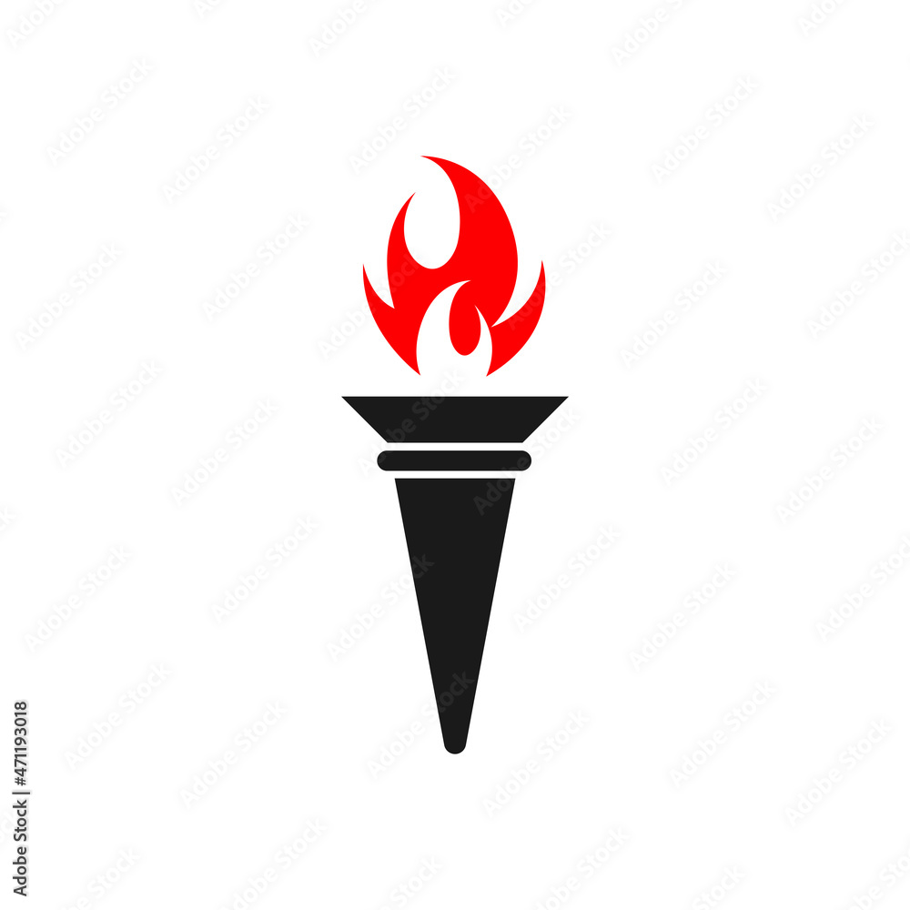 Torch icon design template vector isolated illustration Torch icon design template vector isolated illustration