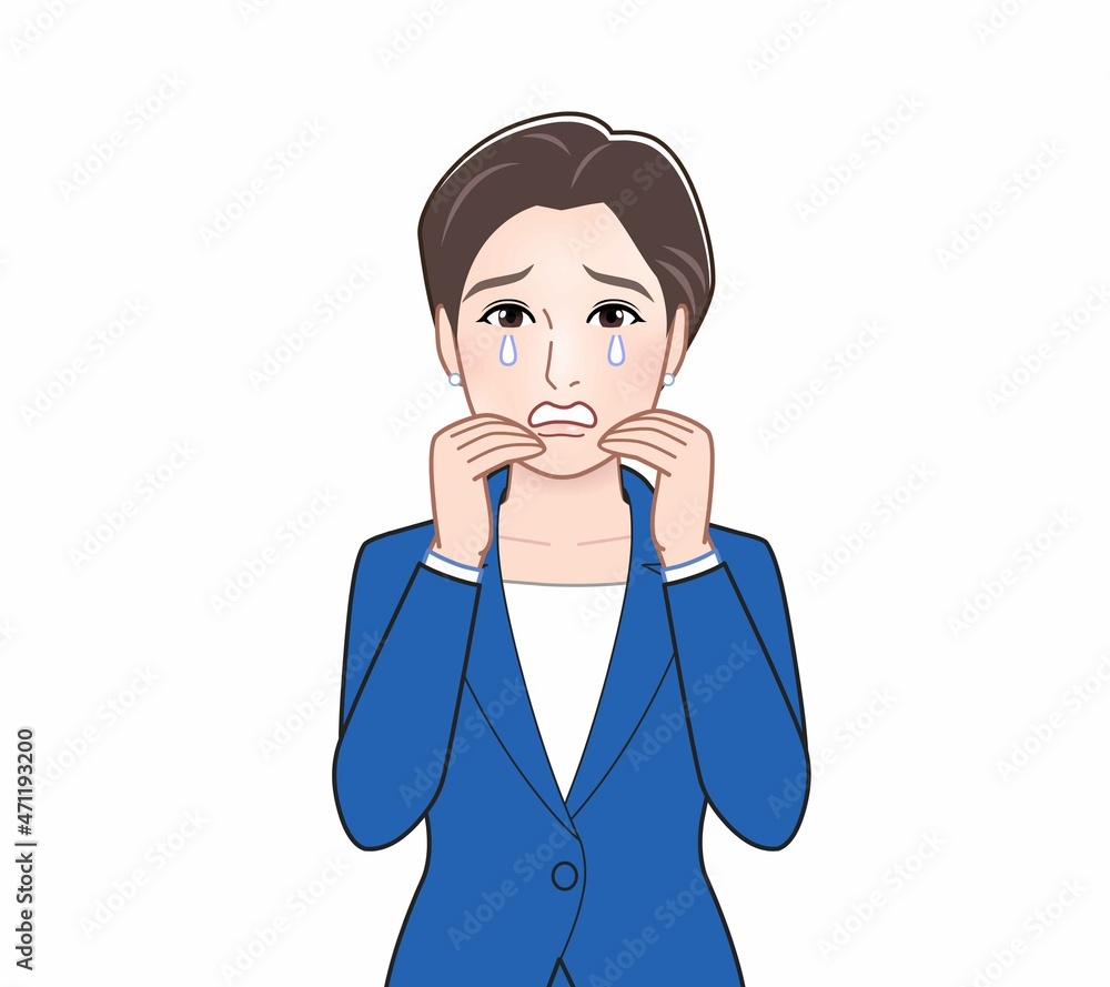 ブルースーツの女性 ブルースーツの女性