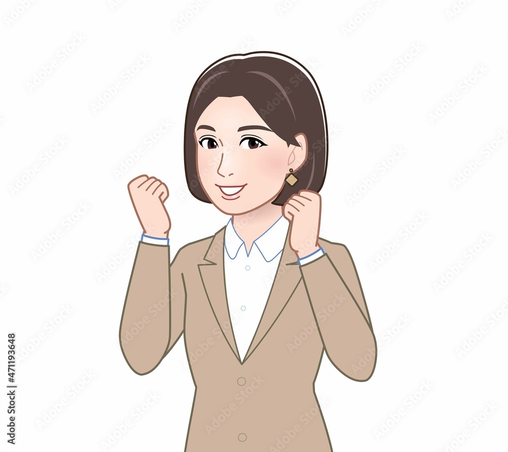 ベージュスーツの女性 ベージュスーツの女性