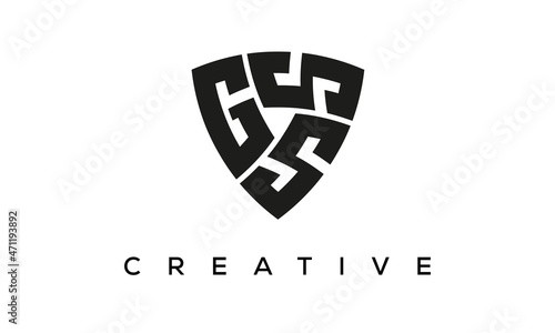 GSS letters logo, security Shield logo vector photo