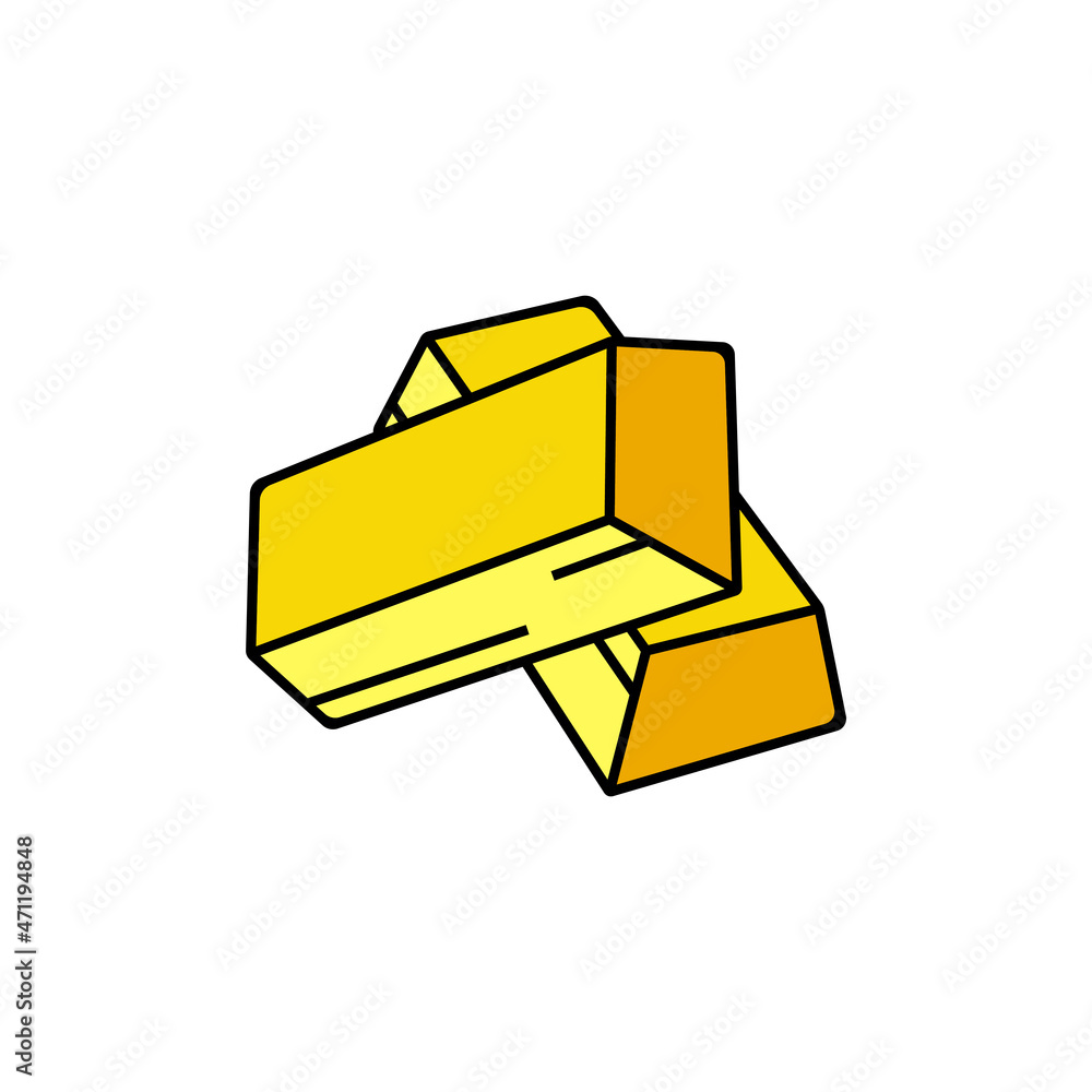 Gold bar icon design template vector isolated illustration Gold bar icon design template vector isolated illustration