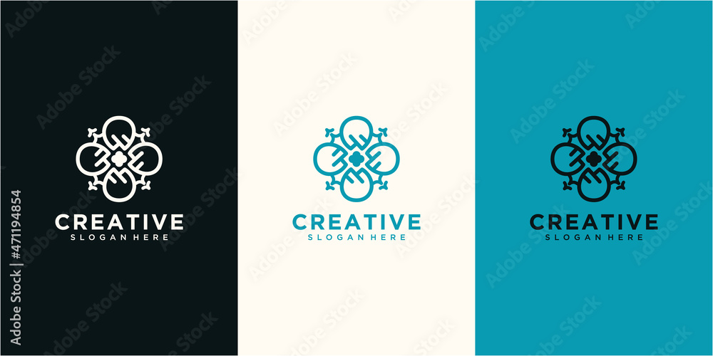 Naklejka premium Abstract Letter W community logo design concept. logo for your business