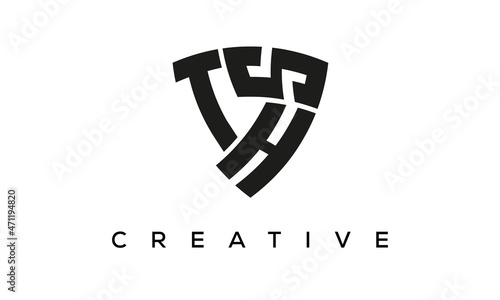 THS letters logo, security Shield logo vector photo