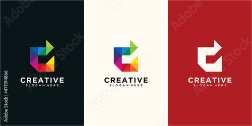 Business corporate letter D logo design vector. Colorful letter D logo vector template.