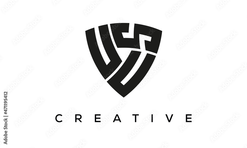 UUS letters logo, security Shield logo vector UUS letters logo, security Shield logo vector