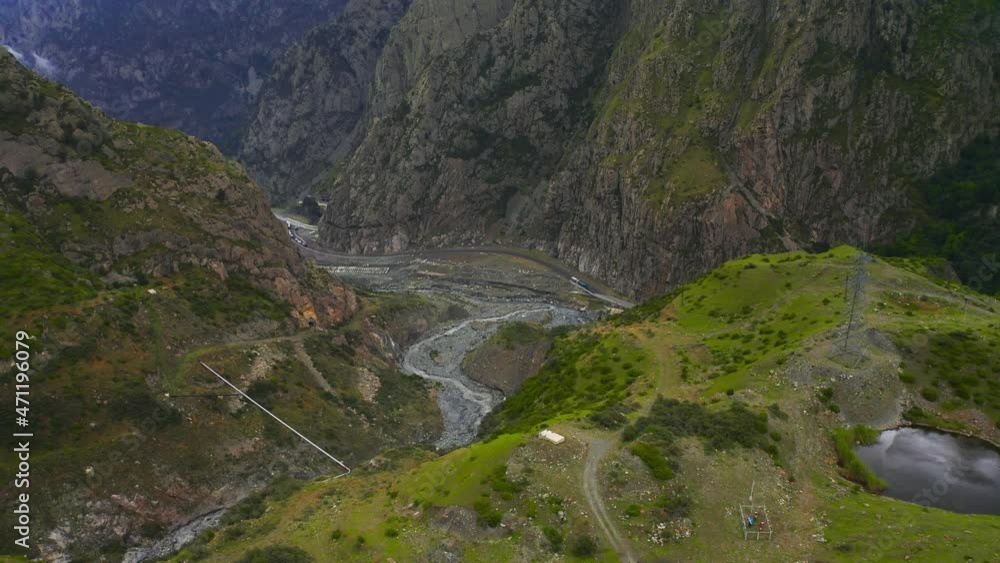 Aerial, Kazbegi National Park, Georgia Aerial, Kazbegi National Park, Georgia