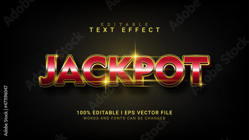 jackpot editable text effect vector