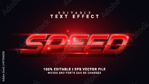speed editable text effect vector