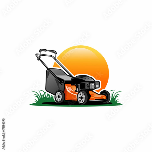 lawn care - lawn mower isolated vector