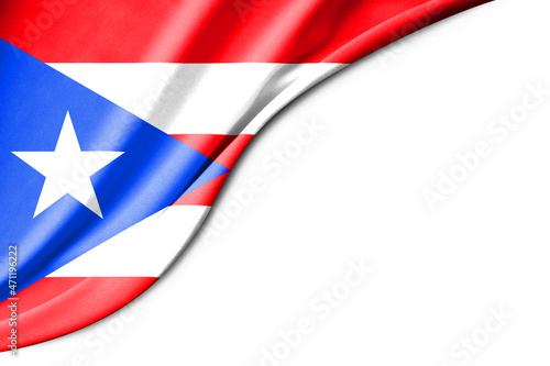 Puerto Rico flag. 3d illustration. with white background space for text.