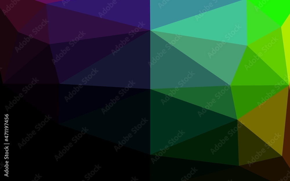 Obraz premium Dark Multicolor, Rainbow vector shining triangular background.