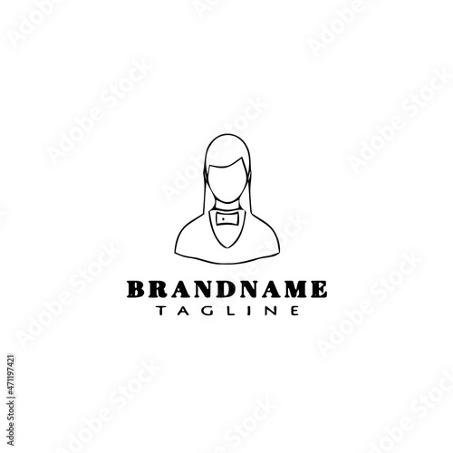 concierge logo cartoon icon design template black isolated vector cute