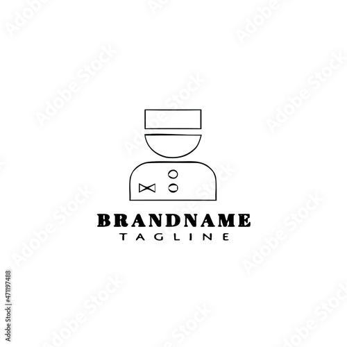 concierge logo cartoon icon design template isolated vector illustration