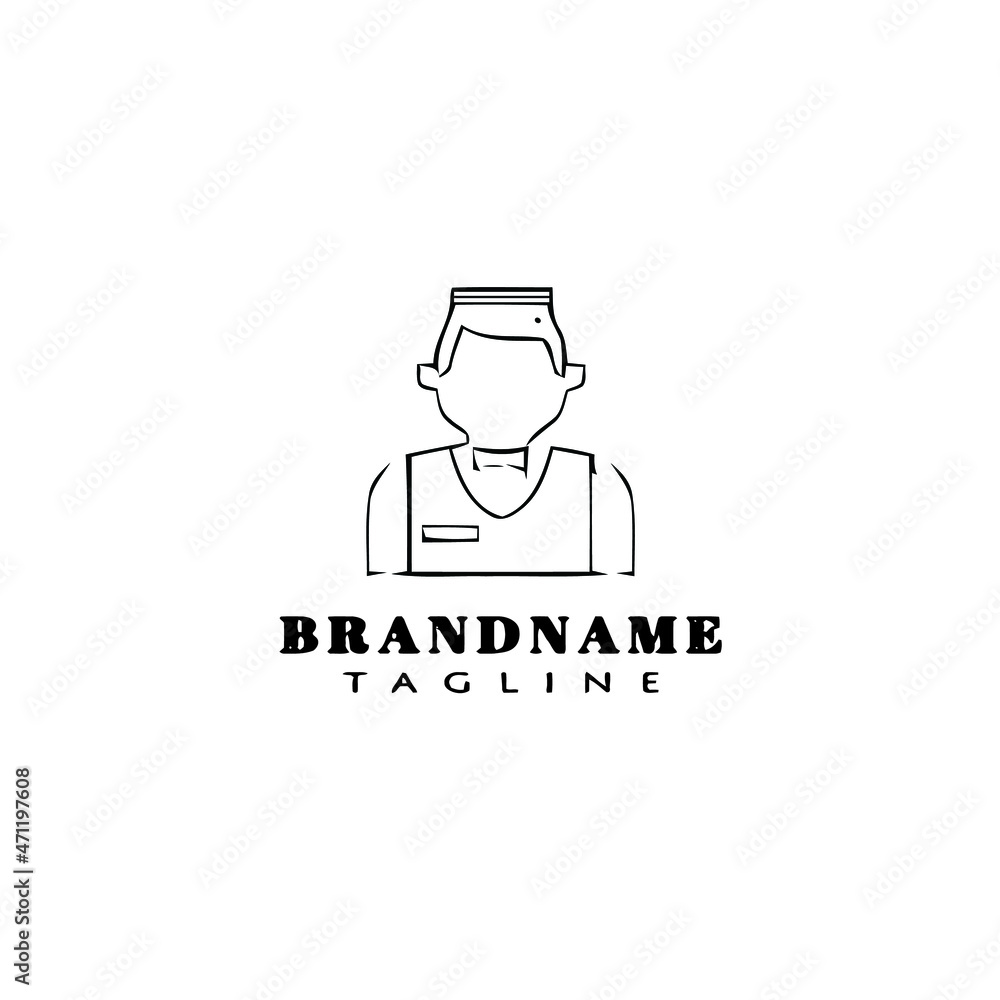concierge logo cartoon icon design template black cute vector illustration
