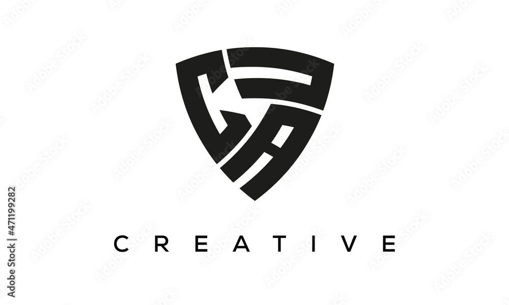 CAU letters logo, security Shield logo vector CAU letters logo, security Shield logo vector