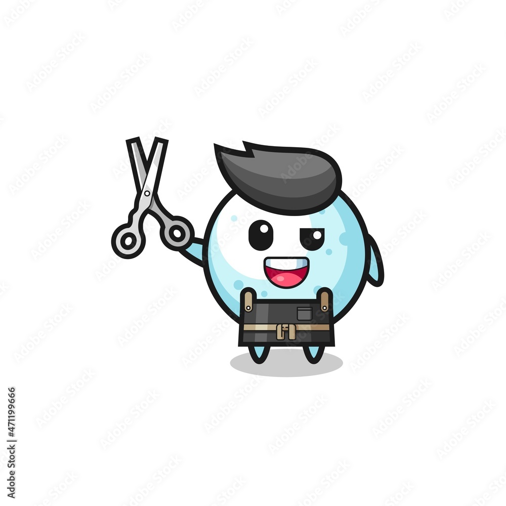 snow ball character as barbershop mascot snow ball character as barbershop mascot
